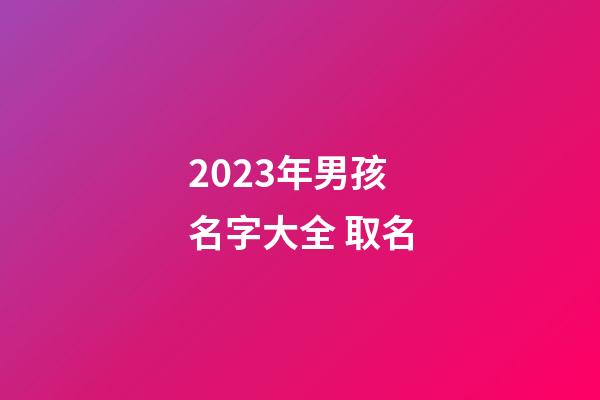 2023年男孩名字大全 取名
